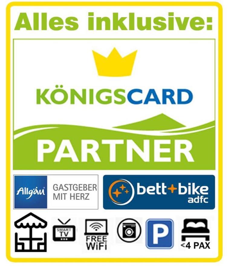 Alpina Sonnen-Appartements Fuessen Incl Xl-Sonnen-Terrasse & Koenigscard Luaran gambar